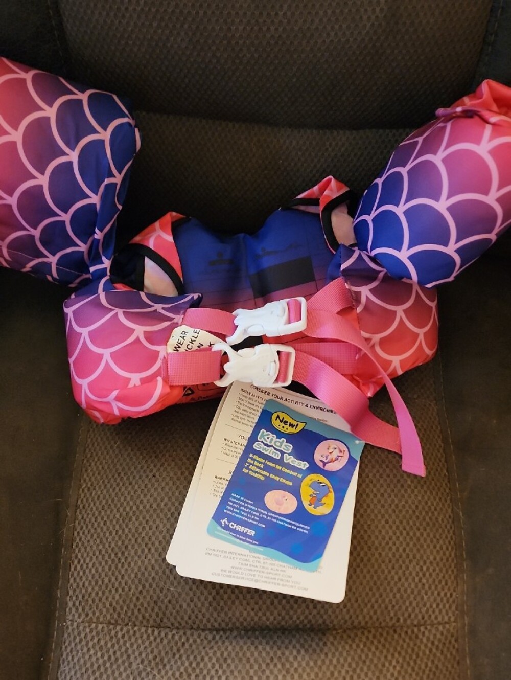 Kids Mermaid Swim Float Arm Bands and PFD Vest - Pink & Purple - Picture 2 of 2